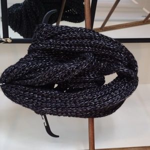 Black and Silver Infinity Scarf